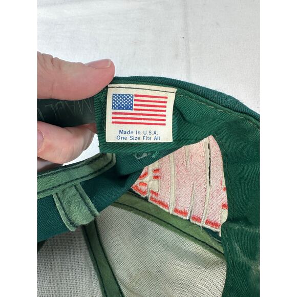 VTG Miami Canes Snapback Hurricanes Cap 90s USA Made Embroidered Green Orange - Picture 11 of 11